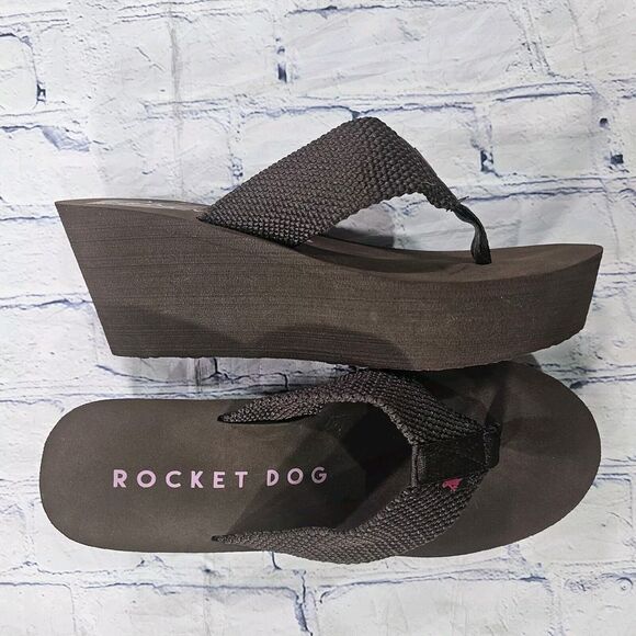 Rocket Dog WOMENS SIZE 10 Diver Brown Platform Wedge Flip Flops - Picture 4 of 10